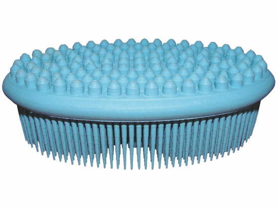 Szczotka kauczukowa do kąpieli i masażu ciała (niebieska)