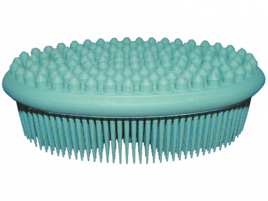 Szczotka kauczukowa do kąpieli i masażu ciała (zielona)