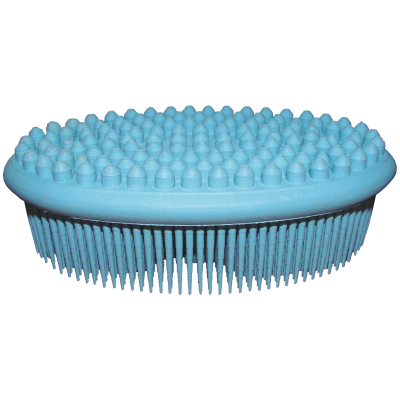 Szczotka kauczukowa do kąpieli i masażu ciała (niebieska)